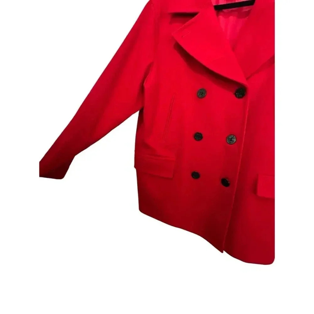 Pendleton Red 100% Virgin Wool Pea Coat Size XL - image 4